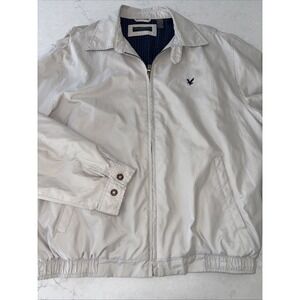 Lyle & Scott Harrington‎ Jacket Men's Medium Light Gray Bomber Full Zip Scotland